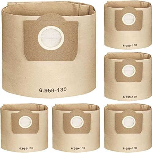 5pcs Pack Paper Filter Bags Compatible with Karcher Model WD3 WD3P Bag Wet & Dry Vacuum Cleaner A 2204, A 2234 PT, A 2534 PT SE4001, SE4002 Vacuum, Part 6.959-130