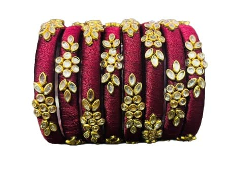 See full amazon price history chart for IJYA Sihan Handicrafts Kundan Work Silk Thread Bangle Kada For Women Girls 8 PC Set Wedding & Festive Occasion Handmade Multicolored Chura Chuda Chudi Stone Studded(Maroon) (2.4) IJYA Sihan Handicrafts Kundan Work Silk Thread Bangle Kada For Women Girls 8 PC Set Wedding & Festive Occasion Handmade Multicolored Chura Chuda Chudi Stone Studded(Maroon) (2.4) (B09Q2BF72B) Amazon Price History, Amazon Price Tracker