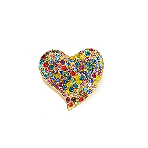 Image of Cute CZ Heart Brooch Pin for Women Teen Girls Elegant Crystal Rhinestone Hearts Lapel Pins Dance Party Wedding Jewelry Dress Suit Clothes Accessorie for Her Wife Daughter Birthday