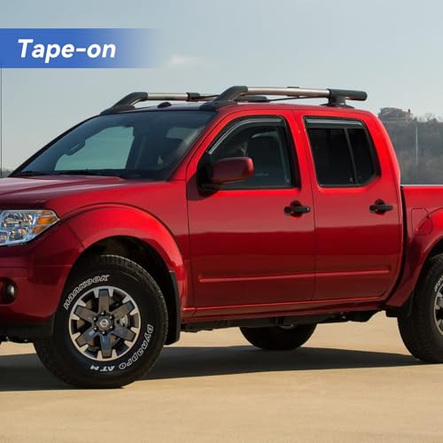 Image of Window Visors Rain Guards Shield for 2005-2021 Nissan Frontier Crew Cab, Out-Channel Window Vent Wind Deflectors Visors Shades for 2009-2013 Suzuki Equator Crew Cab