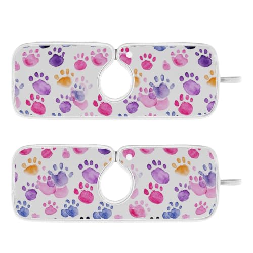 FULUHUAPIN 2 Pack Pet Paws Kitchen Faucet Splash Catcher Absorbent Mat, Polyester Sponges Machine Washable Quick Dry Drying Mat, Sink Accessories 14'' x 5'' 20324130