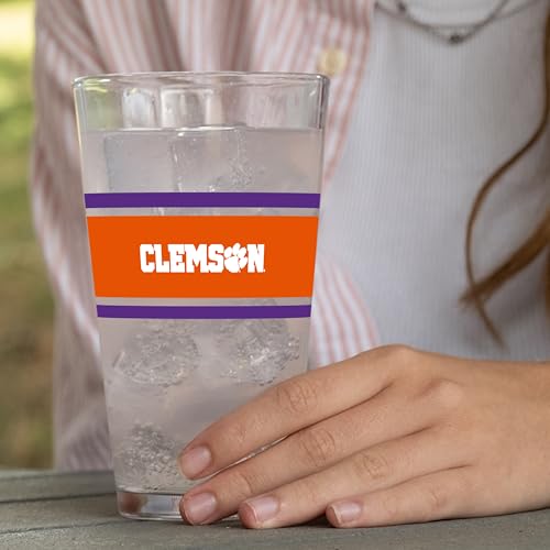 Image of Logo Brands NCAA 16 oz Pint Glass - Durable Glass With Bold Team Color- Chip-Resistant Rim Drinkware For Fans, Tailgates, Home Bars & Everyday Use