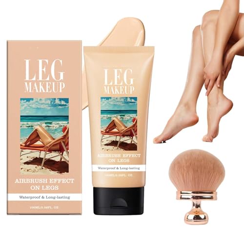 Miracle De Paris Leg Makeup, Miracle De Paris Body Coverage Perfector, All Over Complexion Perfector With Brush For Legs, Waterproof Long-Lasting Sweat-Proof...