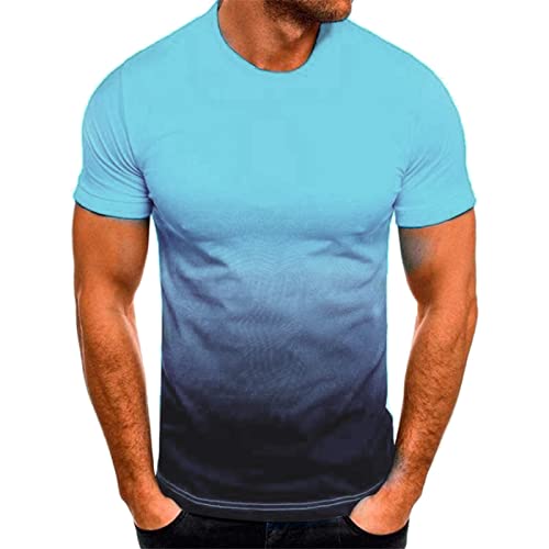 F_Gotal Mens Shirt T-Shirts,Funny T Shirts For Men,Funny Tshirts,Mens Shirts, Men's 3D Pattern Printed Short Sleeve T-Shirts Fashion Colorful Round Neck Casual Tees Blouse Tops, Z-Multicolor-53-Blue #TOP9