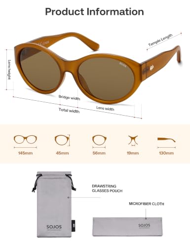 Image of SOJOS 2026 Trendy Oval Polarized Sunglasses for Women Classic SJ2702