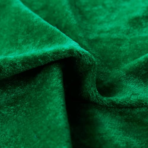 Tela de terciopelo de 100 cm x 160 cm, por metros, tela para coser, para manualidades, manualidades, cortina, ropa, decoración navideña, verde