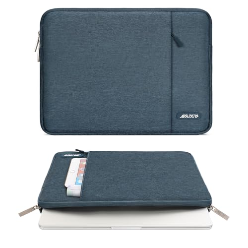 Image of MOSISO Laptop Case 13 inch, 13 inch Laptop Sleeve Compatible with MacBook Air M4 M3 M2 M1 2025-2018 / Pro M2 M1 2025-2016, Polyester Vertical Computer Sleeve Bag with Pocket, Haze Blue