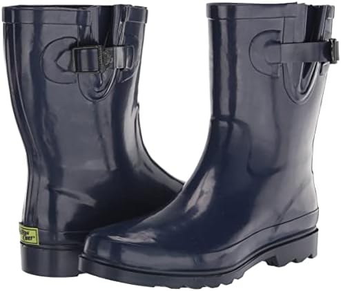 Western Chief Women Solid Mid Height Waterproof Rain Boot, Navy Gloss, 10 | Image 6