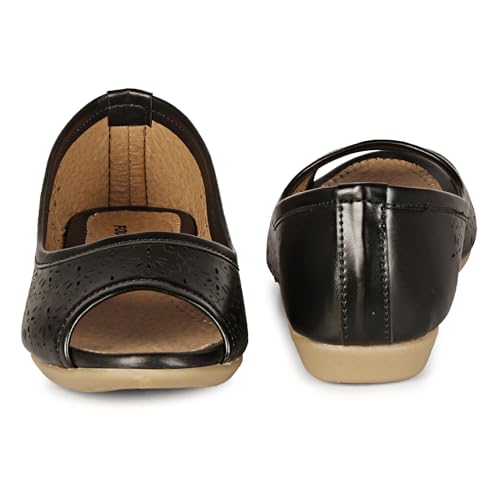 Image of Footshez Women's Black Ballet Flat | Women's Fashion Sandals Bellies-P
