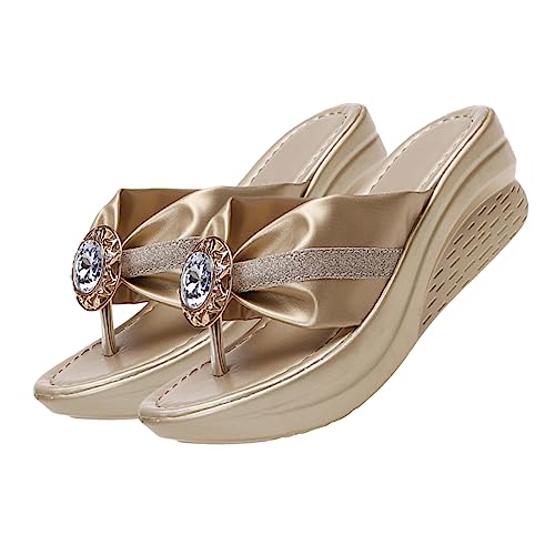 Sandales compensées femme GALPADA tongues plateforme strass