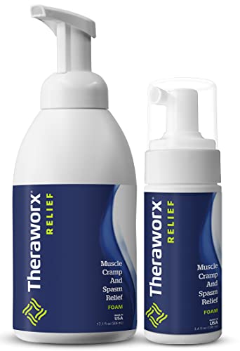 Theraworx Relief Value Pack Muscle Cramp & Spasm Foam Economy Size 17.1 Oz Plus Travel Size 3.4 Oz #TOP4