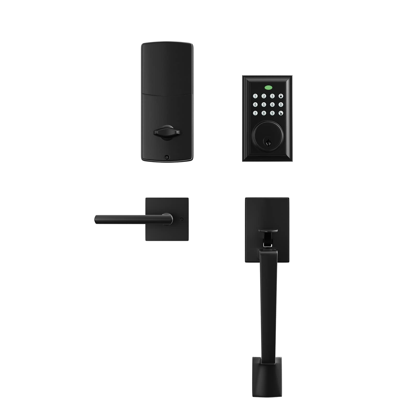 Pêne dormant à clavier NeuType SJ03017 noir mat pour porte d'entrée