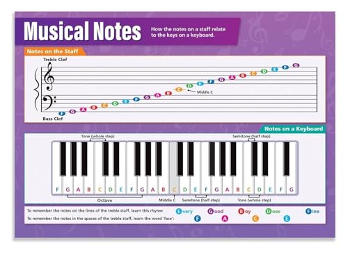 SHANGMAOYO Classroom Music Notes Poster Educational Wall-Art for Music Teachers Students Band Choir Orchestra Decor SHANGMAOYO(F
