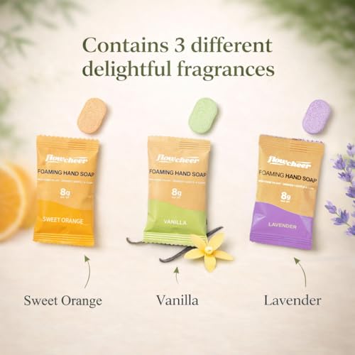 Image of flowcheer Foaming Hand Soap Refill Tablets, 12 Pack | Makes 12 x 9 fl oz, Eco Hand Soap Refills, Plant-Based, Natural Scents, Works with Any Foaming Dispenser,Variety Fragrance