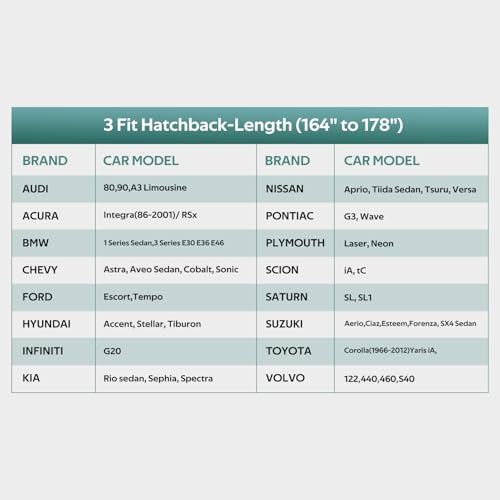 Image of Hatchback Car Cover Waterproof All Weather for Automobiles, Universal Fit for Honda Fit, Ford Focus, Subaru Impreza, Toyota Matrix, VW Golf. Rain Winter Sun Protection. (Length: 164 inch-178 inch)
