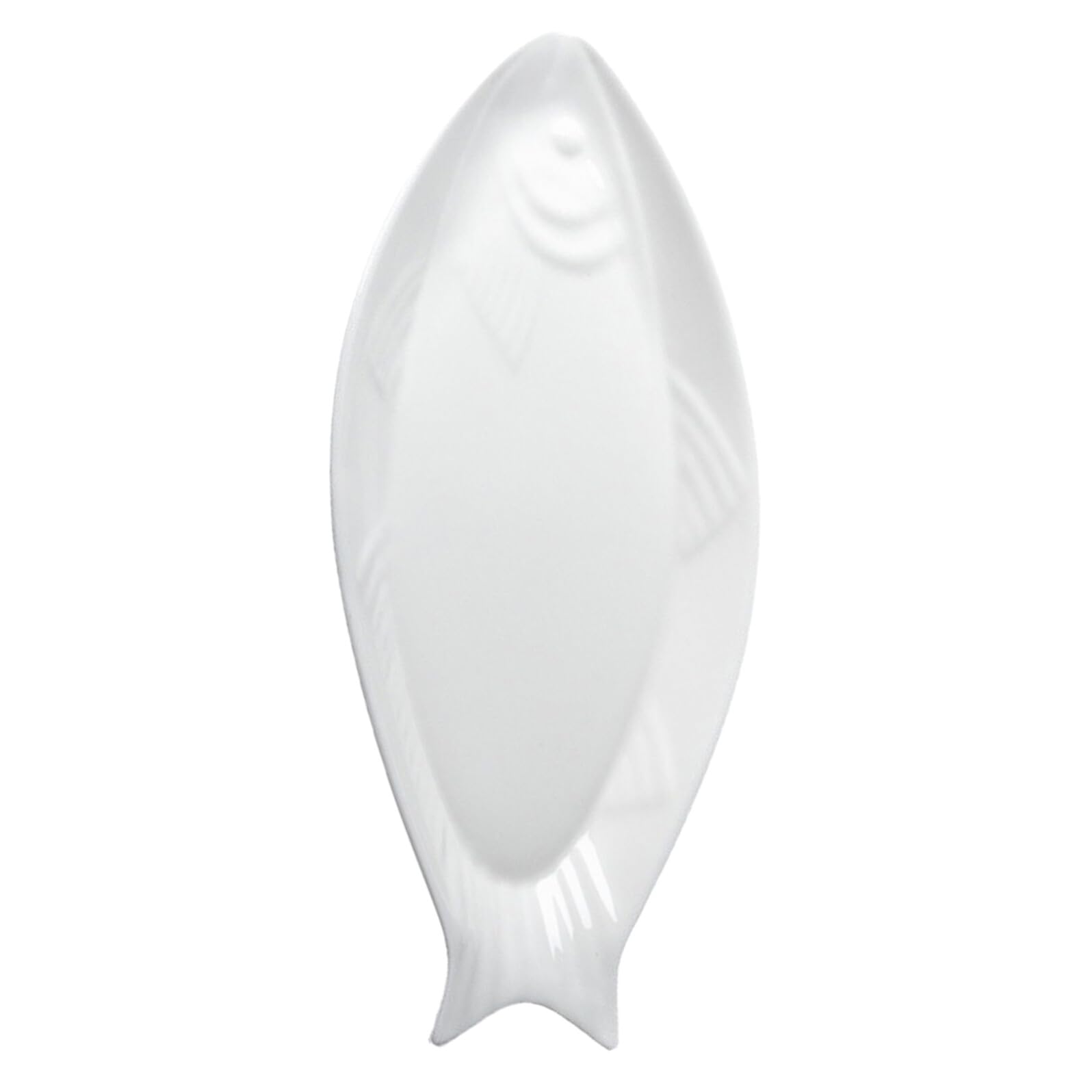 Housoutil Forma di Pesce Bianco Piatto da Portata in Ceramica