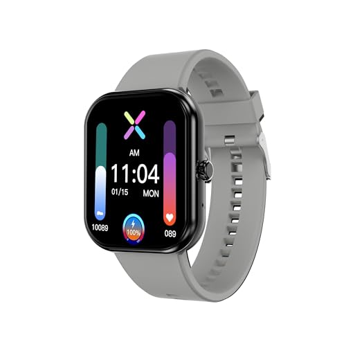 Image of GIZMORE Ultra Max 2.01 Inch Always-On-Big Display | 600 NITS Brightness & Split Screen | Rotating Crown| AI Voice Assistance | Health Suite | Bluetooth Calling Smart Watch for Men and Women (Gray)