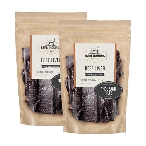 Farm Hounds - Beef Liver - Premium Natural Beef Liver Jerky For Dogs - Made From 100% Humanely Raised Cattle - Organ Treats - Great For Training & Treats - No Added Fillers - Made in USA - 4oz -2 Pack