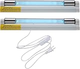 Ozone 185nm Lamp T5 12 Watt, Ozone Free 254nm Light lamp, Halo Uvo Swissklip Uvilizer Home Device Uvlizer Tower, 2x6W Set, Quartz lamp with 5ft Cord 110V T5
