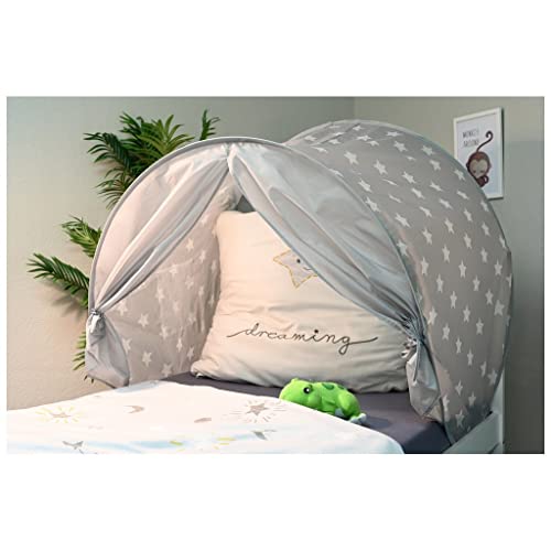 Knorrtoys 55180 - Bettzelt Grey White Stars, ca. 220 x 78 cm