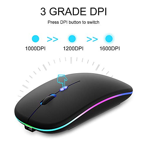LED-Wireless-Bluetooth-Mouse-for-Laptop-Bluetooth-51-Mouse-Rechargeable-24G-Silent-Mouse-Portable-with-USBComputer-Mice-Slim-Optical-Mouse-with-3-Adjustable-DPI-for-PCLaptopNotebookComputer
