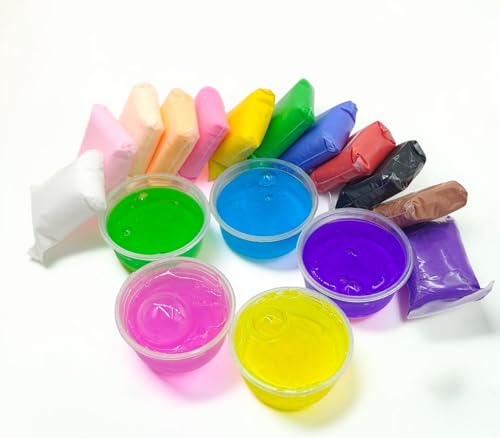Image of Eclet 6 Slime + 12 Clay Creative DIY Kit for Toddler Kids with Tools |Combo Slime & Clay Fun Joy Pack for Kids Arts & Crafts, Sensory Play, Birthday Gift for Boys & Girls Age 3+