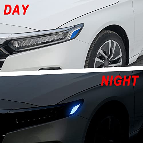 Tomall Headlight Sidemarker Vinyl Reflective Stickers Compatible With Honda 10Th Accord 2018 2019 2020 2021 2022 Strong Reflective Decals Film Decorations For Car (Blue) #TOP3