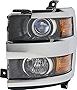 Evan Fischer Headlight Assembly Compatible with 2015-2019 Chevrolet Silverado 2500 HD with Chrome Trim Driver Side