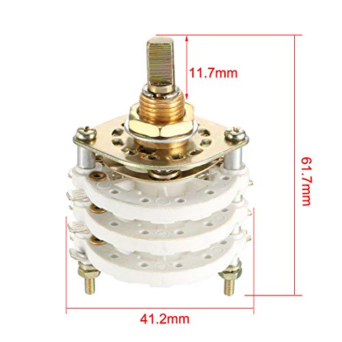 Commutateur rotatif multiposition uxcell 2p11t double galette avec bouton de commande
