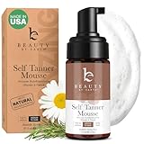 Self Tanner Mousse - USA Made with Natural & Organic Ingredients, Self Tanning Mousse for Dark Fake Tan, Sunless Tanner, Clear & Non Toxic Tanning Foam for Streak Free Finish & Natural Glow