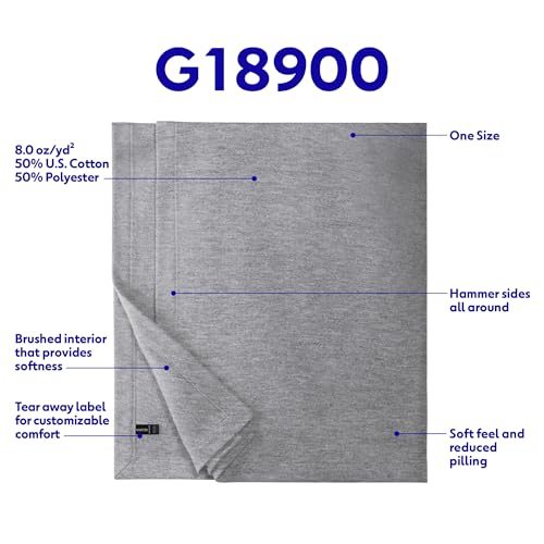 Gildan Heavy Blend Fleece Manta, Estilo G18900, Gris Deportivo, 50" x 60" miniatura 2
