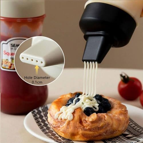 Image of Multipurpose Squeeze Bottle - Leak-Proof Plastic Sauce Dispenser with Flip Cap & Easy Flow Nozzle for Ketchup, Mayo & Honey, Reusable Sauce Bottle for Travel, School Kids & Office (1)