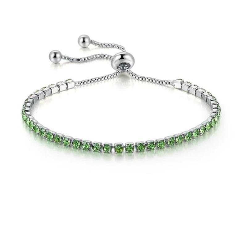 Womens Adjustable Tennis Chain Bracelet With Cubic Zirconia, Elegant Bracelets For Women, Round Bracelets, Dainty Silver Bracelet, Adjustable Bracelets, Cubic Zirconia Bangle(Green) (B0CVRZ3RK6) Amazon Price History, Amazon Price Tracker
