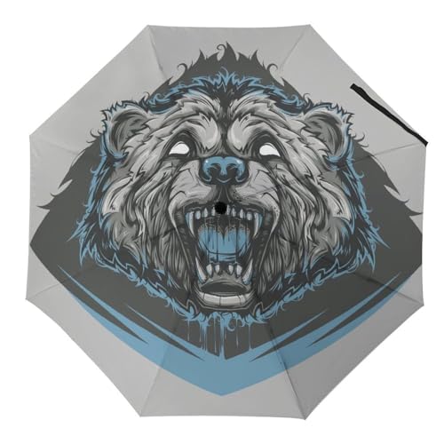 Parapluie pliable automatique bouledogue noir rose compact contre le vent et la pluie