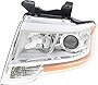 Evan-Fischer Headlight Assembly Compatible with 2015-2017 Ford Expedition Projector Type Chrome Driver Side