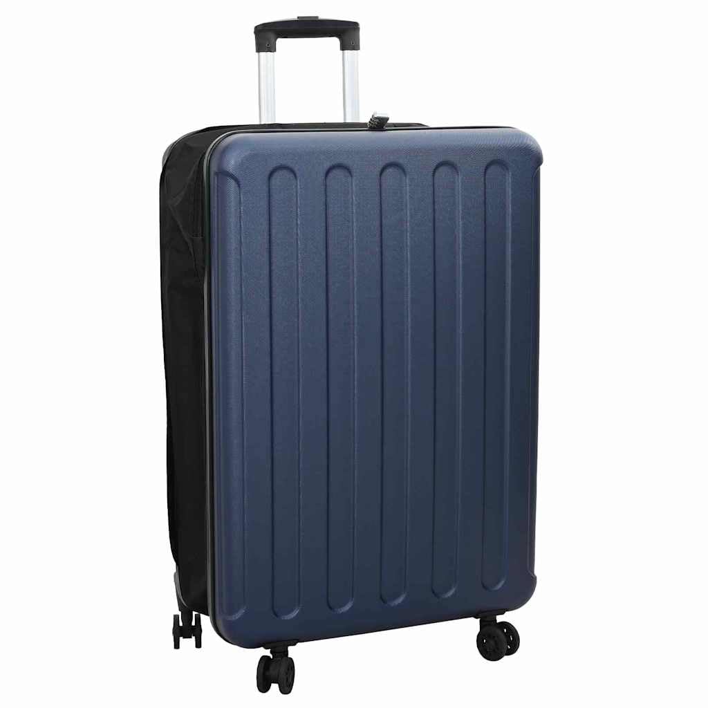 Valigia con lucchetto, rigida in plastica ABS, scura, Blu 3, L