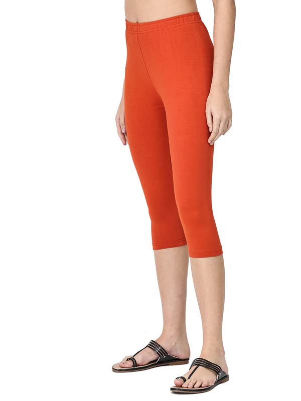 Image of Robinbosky Premium Stretchable Cotton Capri Legging for Women | Suitable for Formal wear & Casual wear | High-End Elastic Makes. The Leggings Squat Proof and Durable for Travel, Yoga, & Workout.