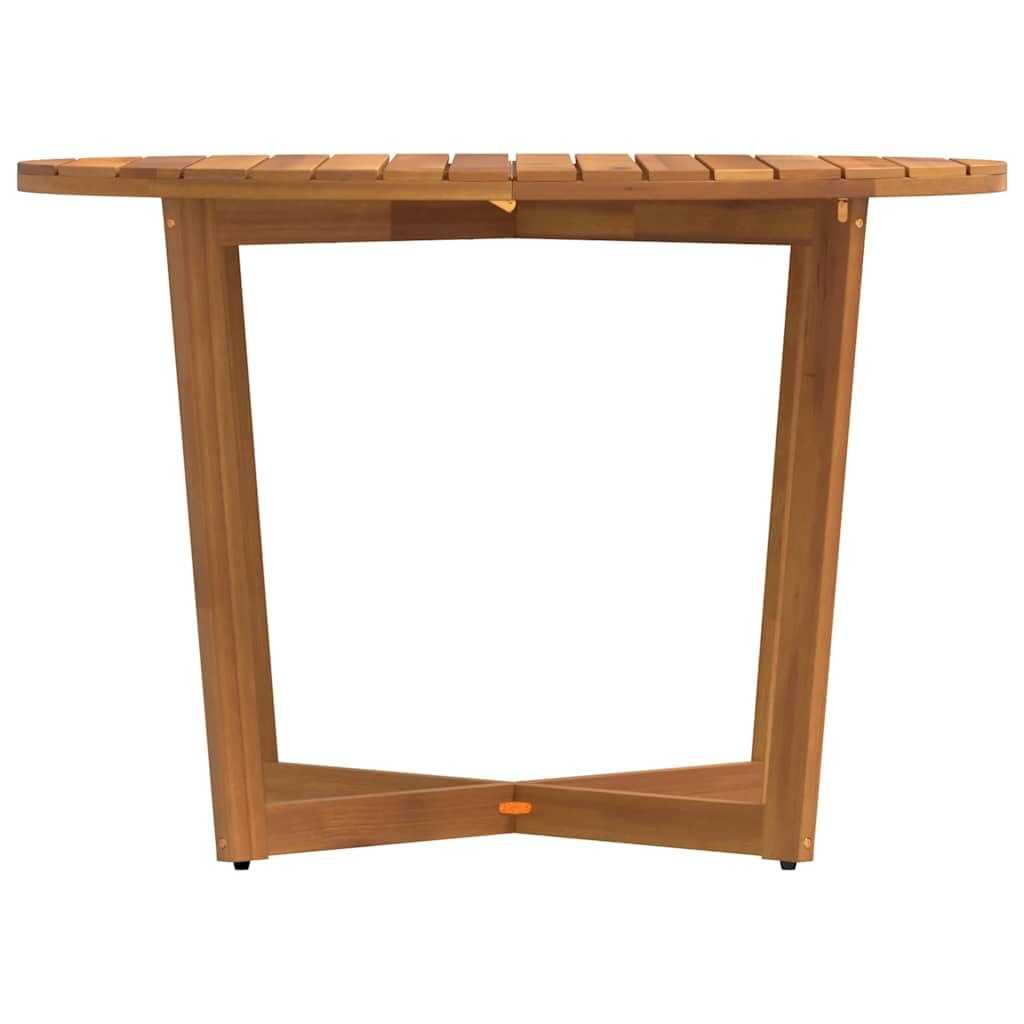 Tavolo da pranzo da giardino in legno di acacia, con piano a doghe, base a gambe incrociate, perfetto per patio, balcone e terrazza, mobili da esterno durevoli