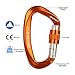 XINDA Screwgate Locking Carabiner Clip - Professional Rock Climbing Carabiner Screw Lock,Heavy Duty Carabiners for Climbing,Mountaineer,Hammock,Camping,Outdoor Equipment (2 pcs Orange)