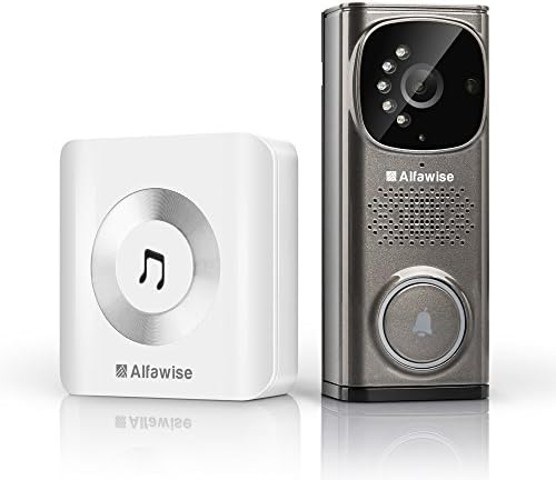 Wi-fi Video Doorbell Video Intercom, Alfawise Wireless Doorbell 720p HD 2.4Ghz wifi Security NVR Camera with Motion Detection, Night Vision Function, IP65 Weatherpoof, App Control for IOS and Android