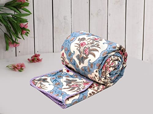 Image of 3-Layered Pure Cotton Reversible Dohar for Single Bed 60 x 90 Inches | Super Soft Lightweight AC Blanket /Quilt | All-Season Comfort & Washable Printed Cotton Dohar (Pack of 1) - Design 1