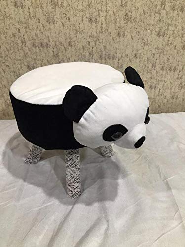 Shanky Textiles Kids Puff Stool for Kids Sitting Round Ottoman Bean Filled Stool for Foot Rest (Size : 13 X 16 X 11 in_Color : Black White)