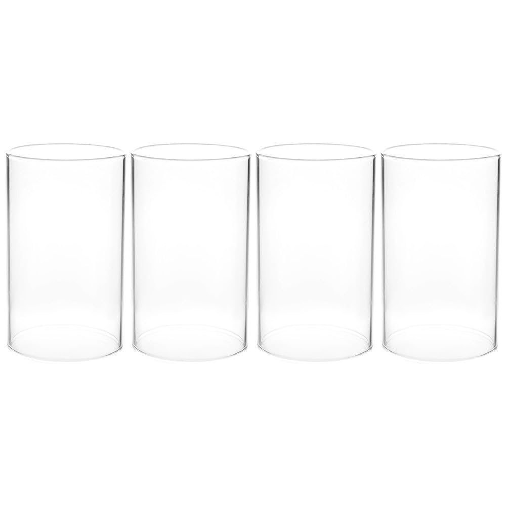 4 recipientes de cristal para velas, pantalla de cristal transparente para