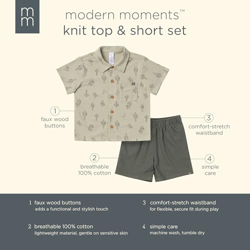 Image of Modern Moments by Gerber Baby Boys' 2-piece Resort Shirt & Short Set