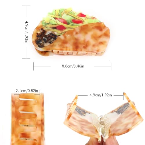 Personalized Acetate Taco Novelty Hair Claw Clip 1 Piece