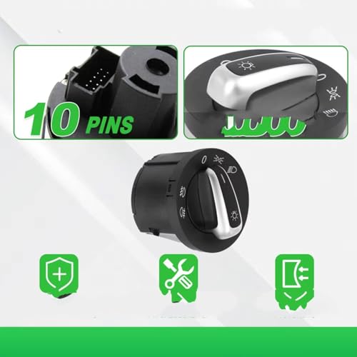 Interruptor de control de luz antiniebla con conector de 10 pines para Passat B6 6