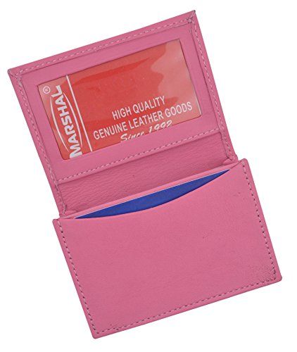 New Leather Bifold Credit Card & Business Card Holder Many Colors!!! (Pink)2