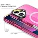 AICase Neon Hot Pink Clear Phone Case for iPhone 16 Compatible with MagSafe, Trendy Women Girly Aesthetic Magnetic Preppy Colorful Colored Cute Mag Safe Magnet Bright Protective Cover