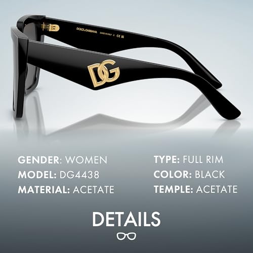 DOLCE & GABBANA DG4438 Square DG Crossed Logo Sunglasses with eSHADES Luxury Eyewear Kit Bundle2