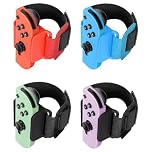 MENEEA [4 PACK] Wristband for Just-Dance 2026/2025 2024 2023 for Zumba Burn It Up, for Nintendo Switch& Swith OLED for Joy-Cons, Adjustable Wrist Strap for Adult and Kids, Skin-kindly Black Red Blue